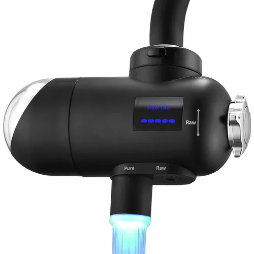 HOMELODY Filtro de agua para grifo de fregadero 3.0 – Pantalla LED mejorada de 3000 – 4000 L, filtro de grifo de agua que reduce el plomo, cloro,