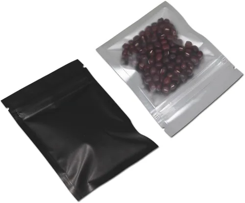 Miniatura 4 de PABCK: Paquete de 100 bolsas transparentes reutilizables con cierre hermético para almacenar alimentos, Negro