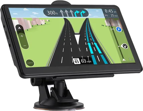 Navegación GPS con pantalla táctil de 7 pulgadas para automóvil, camión y RV con mapas 2025 - Alertas de advertencia de velocidad y luz roja -