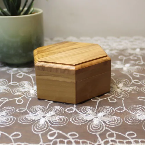 Miniatura 3 de Joyero grande de madera de olivo, caja de joyería hecha a mano, caja de regalo de madera tallada a mano en la Tierra Santa Jerusalén, regalo