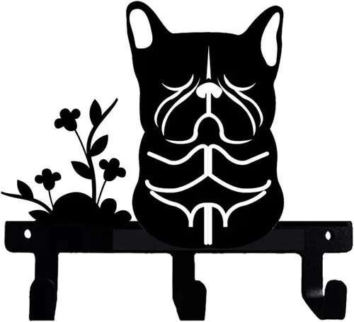 Miniatura 10 de Gancho de pared con forma de bulldog francés Frenchie Boston Terrier Happy Car Ride para correa, llaves, ropa, toalla