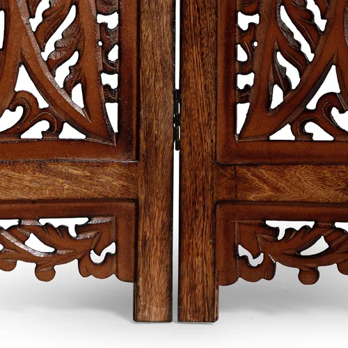 Miniatura 4 de Lightnpro 4 Panel Majestic Wooden Room Divider 64"(W) x 48"(H) Hand-Carved Folding Privacy Screen, Pre-Assembled Decorative Partition for Living