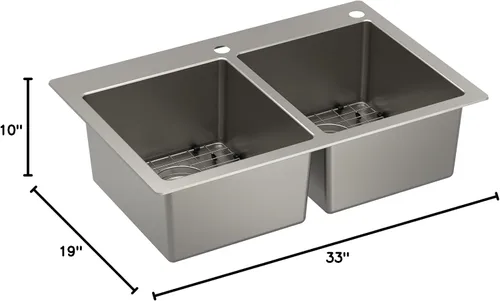 Miniatura 14 de Moen Luxe Chef GS181012BUX - Fregadero con estación de trabajo de acero inoxidable de calibre 18 de 33 x 22 pulgadas, incluye tabla de cortar