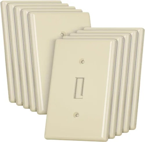 Miniatura 24 de Bates- Cubierta para interruptor de luz, cubiertas de placa de interruptor, paquete de 10, cubierta de interruptor de luz individual, 1 banda, Blanco