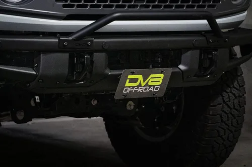 Miniatura 8 de DV8 Offroad Soporte de placa frontal compatible con Ford Bronco 2021-2026, soporte de placa de matrícula sin taladro para parachoques modular