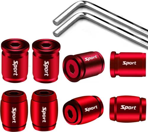 Miniatura 9 de Dsycar Paquete de 8 tapas de vástago de válvula de neumático de bloqueo con sello de goma, tapas de vástago de válvula de aluminio antirrobo