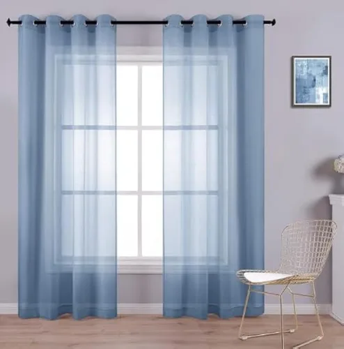 Miniatura 68 de KOUFALL Cortinas traslúcidas de 120 pulgadas de 2 paneles con ojales, juego extra largo de 10 pies de largo, cortinas altas para ventana grande, 52