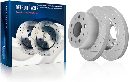 Miniatura 45 de Detroit Axle - Rotores de freno para Toyota Avalon 2020-2021 Camry 2020-2024, repuesto de rotores de freno de disco perforados y ranurados: rotor