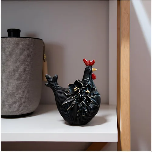 Miniatura 8 de Escultura decorativa de gallo para jardín (gallina negra)