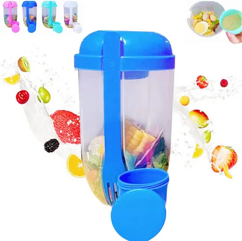 Miniatura 6 de Fresh Salad to Go - Juego de recipientes para ensalada con tenedor y soporte para aderezo de ensalada, recipiente de ensalada saludable, desayuno