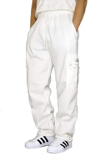 JMIERR Pantalones deportivos tipo cargo para hombre, estilo casual, con cordón, holgados, anchos y rectos, con 5 bolsillos