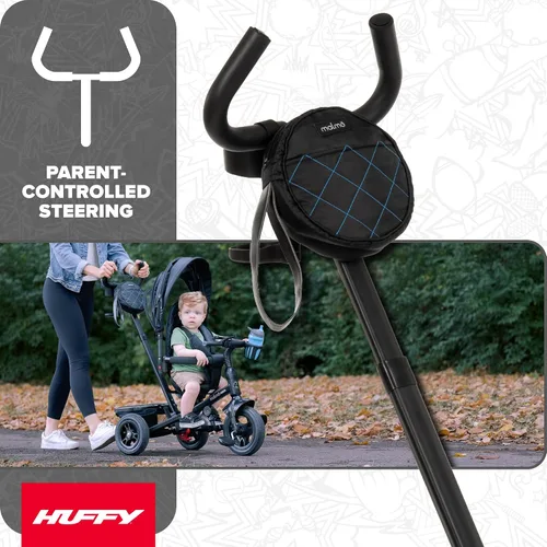 Miniatura 4 de Huffy Malmo Ultra - Triciclo convertible 4 en 1 para niños pequeños con mango de empuje para padres, toldo extraíble y soporte para tazas, triciclo