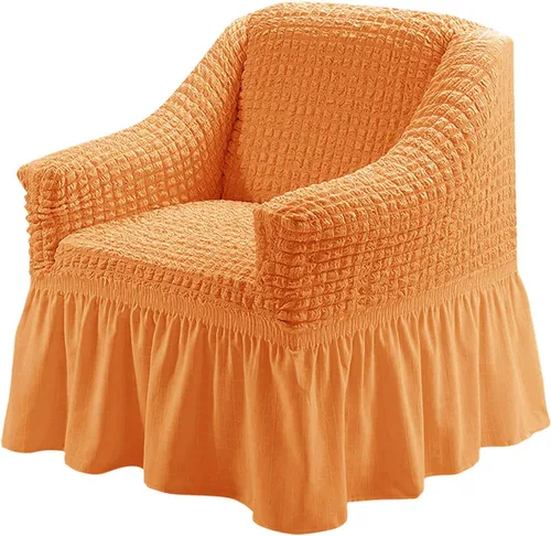 Miniatura 18 de Jeloris Funda Protectora Elástica para Sofá de Dos Plazas de Fácil Ajuste con Falda, Protector de Muebles Universal Duradero Lavable de Alta Beige