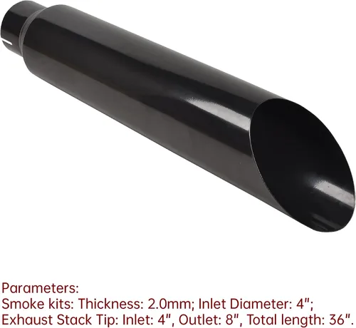Miniatura 4 de Sistema de tubo de escape diésel Turbo Dual Smoker de 4 pulgadas con 2 piezas de entrada de 4 pulgadas de 8 pulgadas, salida de acero inoxidable