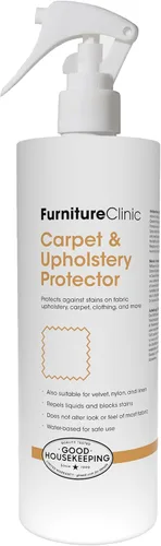 Furniture Clinic Spray protector de tela | Crea barrera contra todas las manchas líquidas | Previene olores y suciedad | Para tapicería, alfombras,