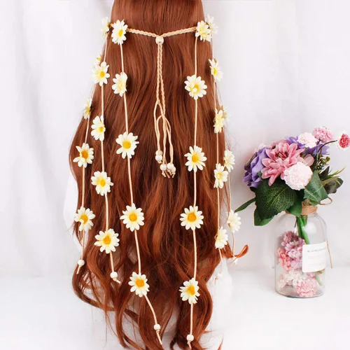 Miniatura 2 de YAXAMING Diadema de girasol de Halloween, bandas para el pelo de margaritas, corona, corona floral, diadema para mujer, Navidad, festival hawaiano