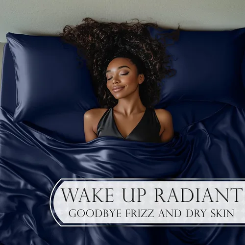Miniatura 235 de DECOLURE Sábanas de satén – Juego de ropa de cama de lujo sedoso tamaño matrimonial de 6 piezas, más suave que la seda, sin arrugas con sábana