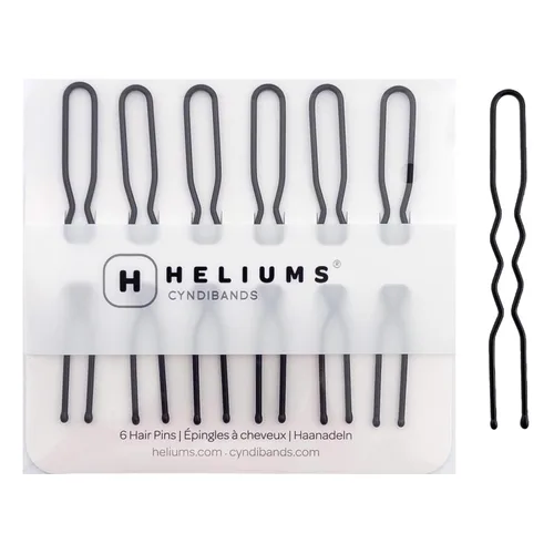 Heliums Horquillas de metal grandes para el cabello francés, color negro, 4 pulgadas, pasador de acero en forma de U de metal resistente para moños