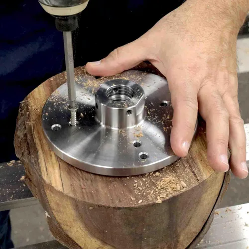 Miniatura 4 de Hurricane Turning Tools, Placa frontal de acero de 6" para torno de madera, 1" x 8 TPI