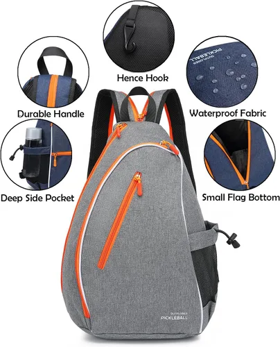 Miniatura 4 de Bolsas de pickleball para hombres y mujeres, bolsa de remo de pickleball deportiva, bolsa de pickleball ajustable con gancho para cerca, mochila