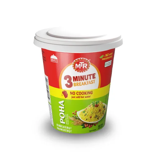 Miniatura 10 de MTR Mezcla de Poha de 3 minutos, comida india lista para cocinar, hecha con copos de arroz, 100% vegetariana, sin conservantes añadidos, conveniente