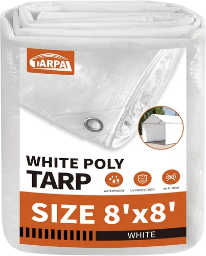 Miniatura 54 de TARPAL Lona azul de 4 x 12 pies, lonas de resistencia media de 8 mil impermeables, resistentes a desgarros con ojales de metal, adecuadas