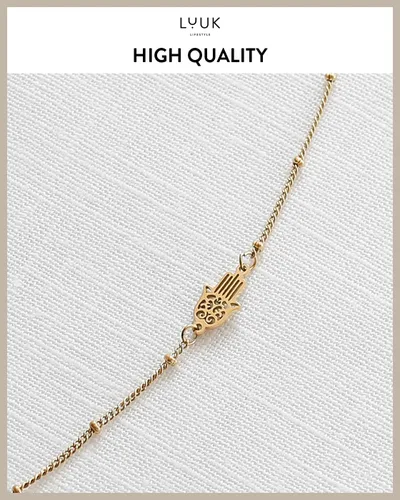 Miniatura 4 de LUUK LIFESTYLE Stainless Steel Bracelet with Pendant and Happiness Card, Filigree and Minimalist Women's Jewelry, Unique Gift idea, Lucky Charm