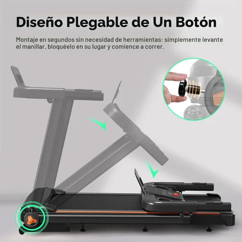 Miniatura 2 de YUEJIQI 3220S Treadmills for Home, 15% Auto Incline, 3.5HP Quiet Brushless, 300Lbs Capacity, 16"x42" Wide Running Belt, Max 8.5 MPH, One-Touch