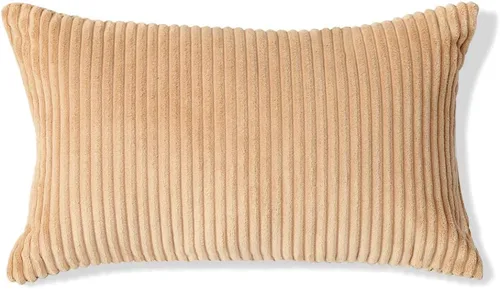 Miniatura 409 de Artscope Fundas de Almohada de Pana a Rayas Acogedoras Súper Suaves Decorativas Cuadradas Fundas de Cojín para Sofá Sillón Dormitorio Decoración