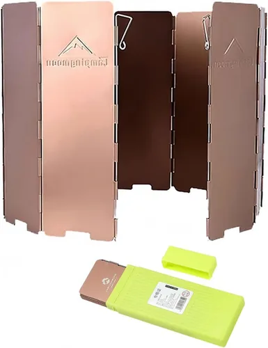 Miniatura 12 de Campingmoon - Estufa de campamento con 10 placas de aleación de aluminio plegable para estufa de campamento, bloqueador de viento para estufa de gas