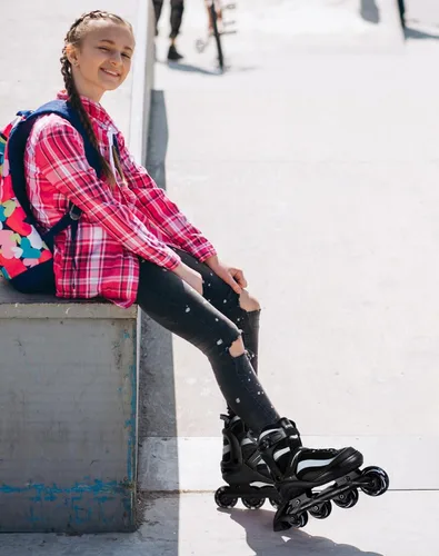 Miniatura 7 de Patines en línea ajustables para niños y adultos – Patines con gradiente de color y ruedas completamente iluminadas para niñas, niños