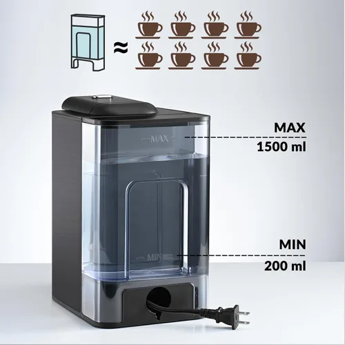 Miniatura 6 de Mecity Cafetera 3 en 1 de una sola porción, máquina de café compatible con cápsulas K Cup, cafetera instantánea, tetera, taza de 6,8,10 onzas, Gris