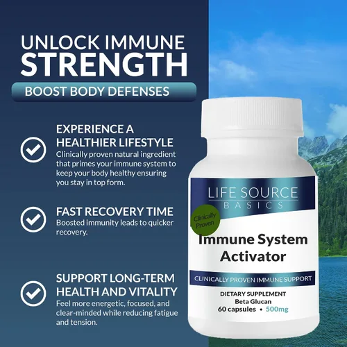 Miniatura 2 de Life Source Basics Activador de apoyo del sistema inmunológico - Beta de alta pureza 1,3/1,6 glucano - Suplemento inmunitario y vitamínico sin OMG
