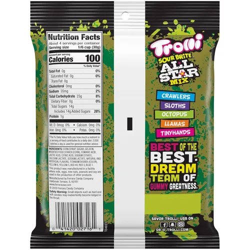 Miniatura 3 de Trolli - Sour Brite Crawler, mezcla de todas las estrellas, 4.25 onzas
