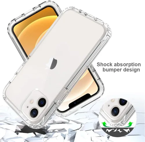 Miniatura 7 de Funda para iPhone 12 Mini con protector de pantalla de vidrio templado, protección de cuerpo completo transparente 360 + TPU suave a prueba
