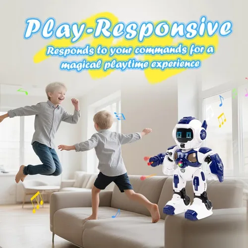 Miniatura 5 de Robot de juguete RC para niños de 3, 4, 5, 6, 7, 8, robot programable inteligente con detección de gestos, robot de control remoto para niños