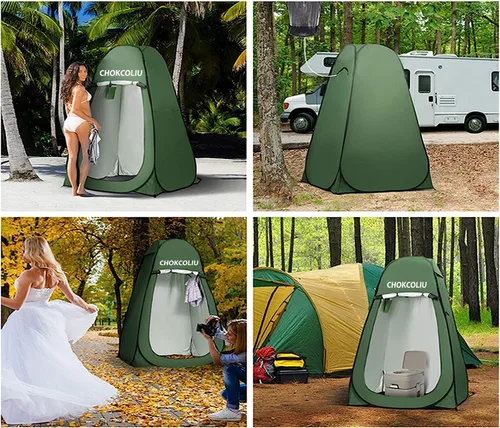 Miniatura 3 de Combo de tienda de ducha desplegable y bolsa de ducha solar de 20 L, refugio impermeable para privacidad para campamento con depósito de agua
