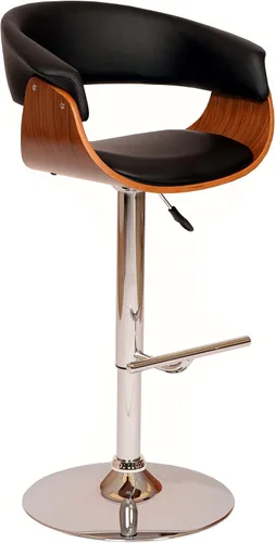 Miniatura 23 de Armen Living Adele - Taburete giratorio moderno de altura ajustable de piel sintética y madera de nogal con base cromada para encimera de isla