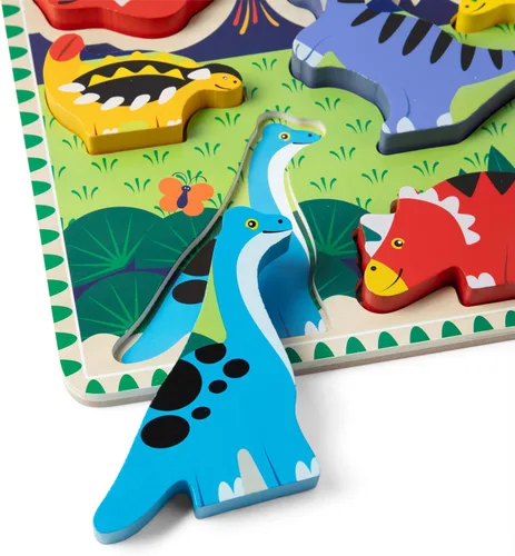 Miniatura 4 de Melissa & Doug dinosaurio Chunky Rompecabezas de madera, Multicolor