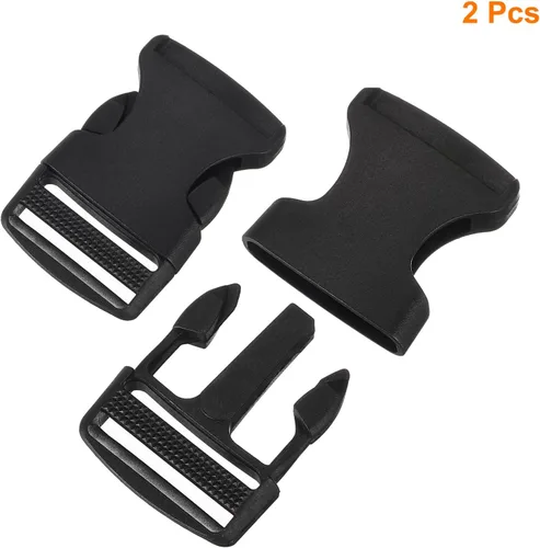 Miniatura 3 de uxcell Hebilla de liberación lateral, doble hebilla ajustable de plástico clips de repuesto para mochila de equipaje correa cinturón
