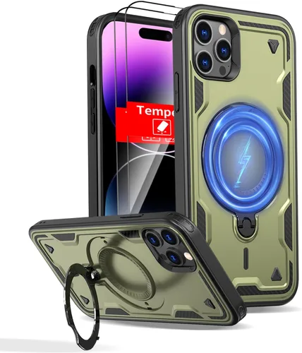 Miniatura 90 de Funda magnética para Google Pixel 9A compatible con cargador inalámbrico MagSafe, para Pixel 9A, funda de teléfono integrada de 360 °, con 2