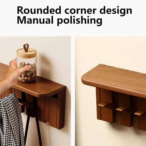 Miniatura 11 de Percheros para colgar en la pared, ganchos para llaves de piano, colgador de madera maciza natural, tela no tejida, perchas para armario, cocina