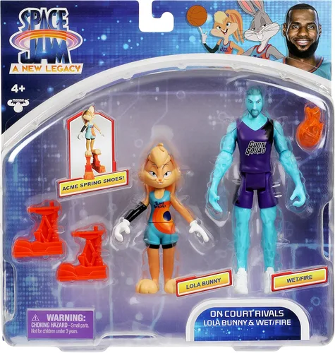 Miniatura 2 de Moose Toys Bunny Space Jam: A New Legacy - Paquete de 2 - Rivales en la Cancha - Lola & Wet/Fire, Multicolor (14580)