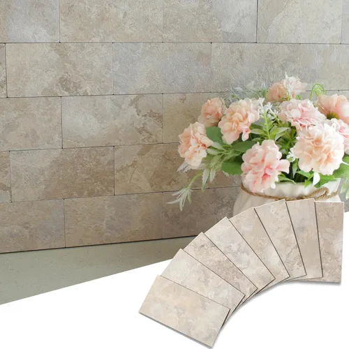 Miniatura 26 de Yipscazo Azulejo de pared compuesto de PVC 3D de 3 x 6 pulgadas para despegar y pegar en azulejos para cocina, baño, lavandería, chimenea