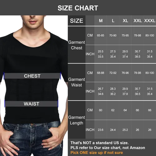 Miniatura 5 de Odoland Camisa de compresión para hombre, manga corta, moldeador de cuerpo, camiseta adelgazante, camiseta sin mangas, chaleco de barriga