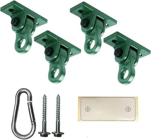 Miniatura 9 de ABUSA - Ganchos resistentes para columpios negros con tornillos y roscas incluidos, capacidad de más de 5000 libras, para patios de juegos, 2