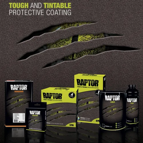 Miniatura 6 de U-POL Raptor - Kit de revestimiento en aerosol de uretano blanco brillante para caja de camioneta con pistola rociadora gratis, 6 litros