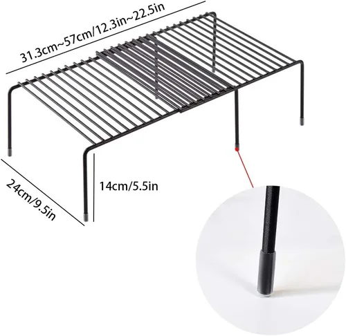Miniatura 8 de Tomorotec Organizador de estante expandible para encimera de cocina, estante de despensa de gabinete de metal, organizador de especias, ahorro de 1
