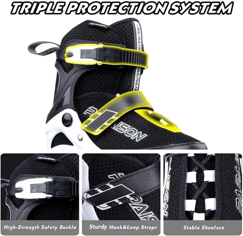 Miniatura 5 de PAPAISON Patines en línea ajustables para niños y adultos con ruedas completamente iluminadas, patines de ruedas para exteriores para niñas y niños