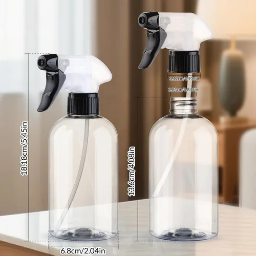 Miniatura 2 de Botellas pulverizadoras de plástico sin BPA, 10 oz/10.1 fl oz, rociador ajustable, recipiente vacío recargable, corriente de niebla para regar